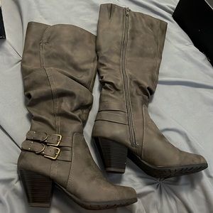 Taupe Small Heel Boots